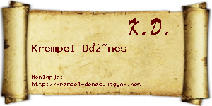 Krempel Dénes névjegykártya
